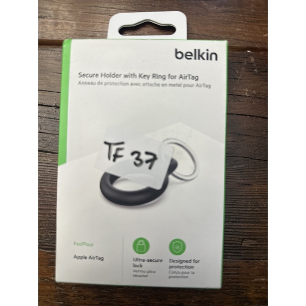 New Belkin - Secure Holder with Key Ring for Apple Airtag - F8W973b BLK Black